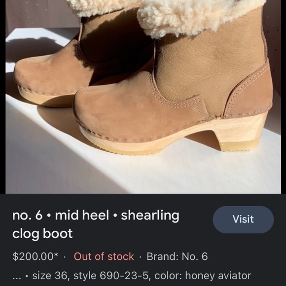 Shearling Lined Clog Boots - great condition - Picture 10 of 13